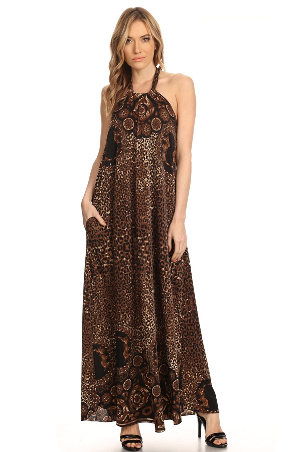 All Eyes On Me Collection - halter animal print ress