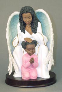 Guardian Angel Praying with Girl