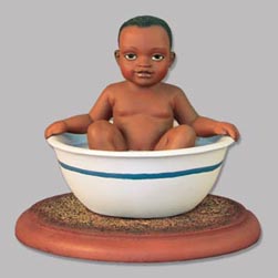 Baby Silas Loved Taking a Bath in the Old Porcelain Washtub (Lar