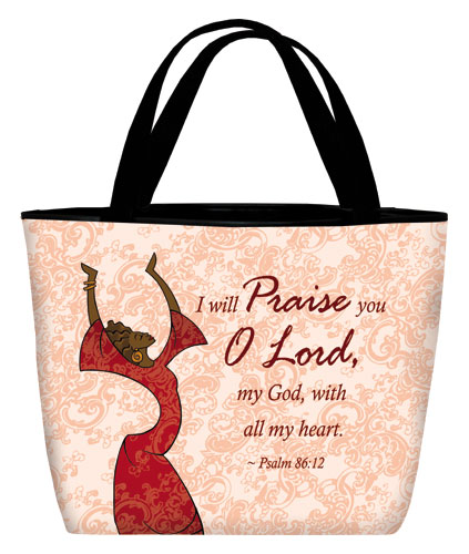 Tote bag: I will Praise in red