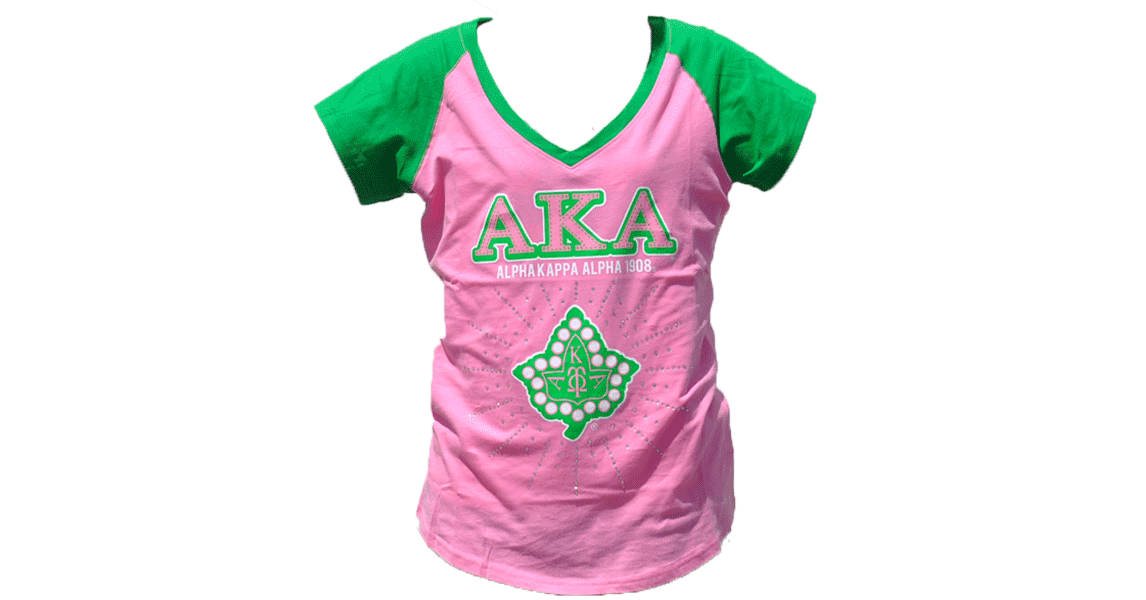 Alpha Kappa Alpha T shirt Rhinestone - Pink