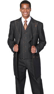 Milano Mens Church Suit-5285V-BLK