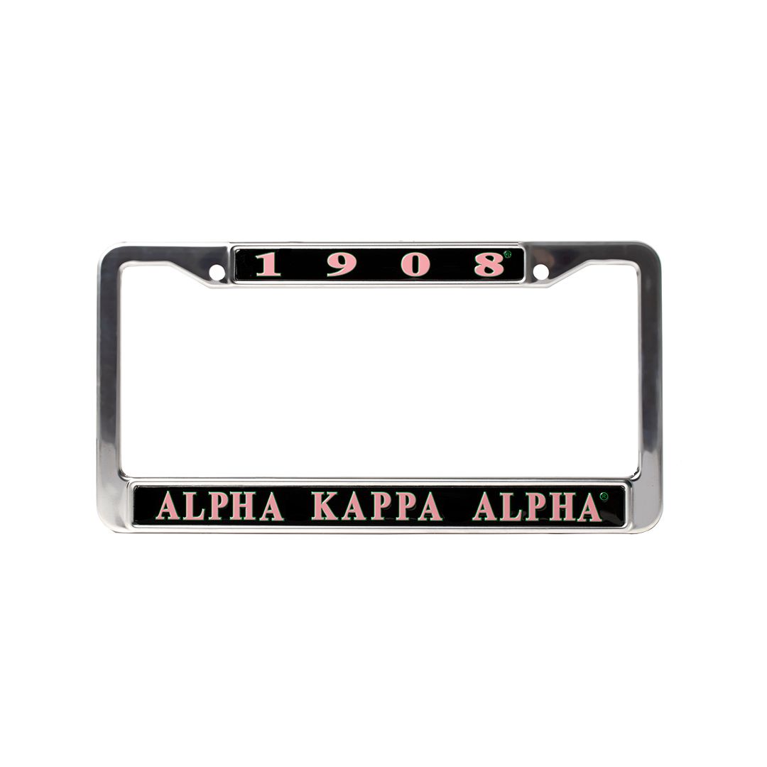 Alpha Kappa Alpha License Plate Frame Black