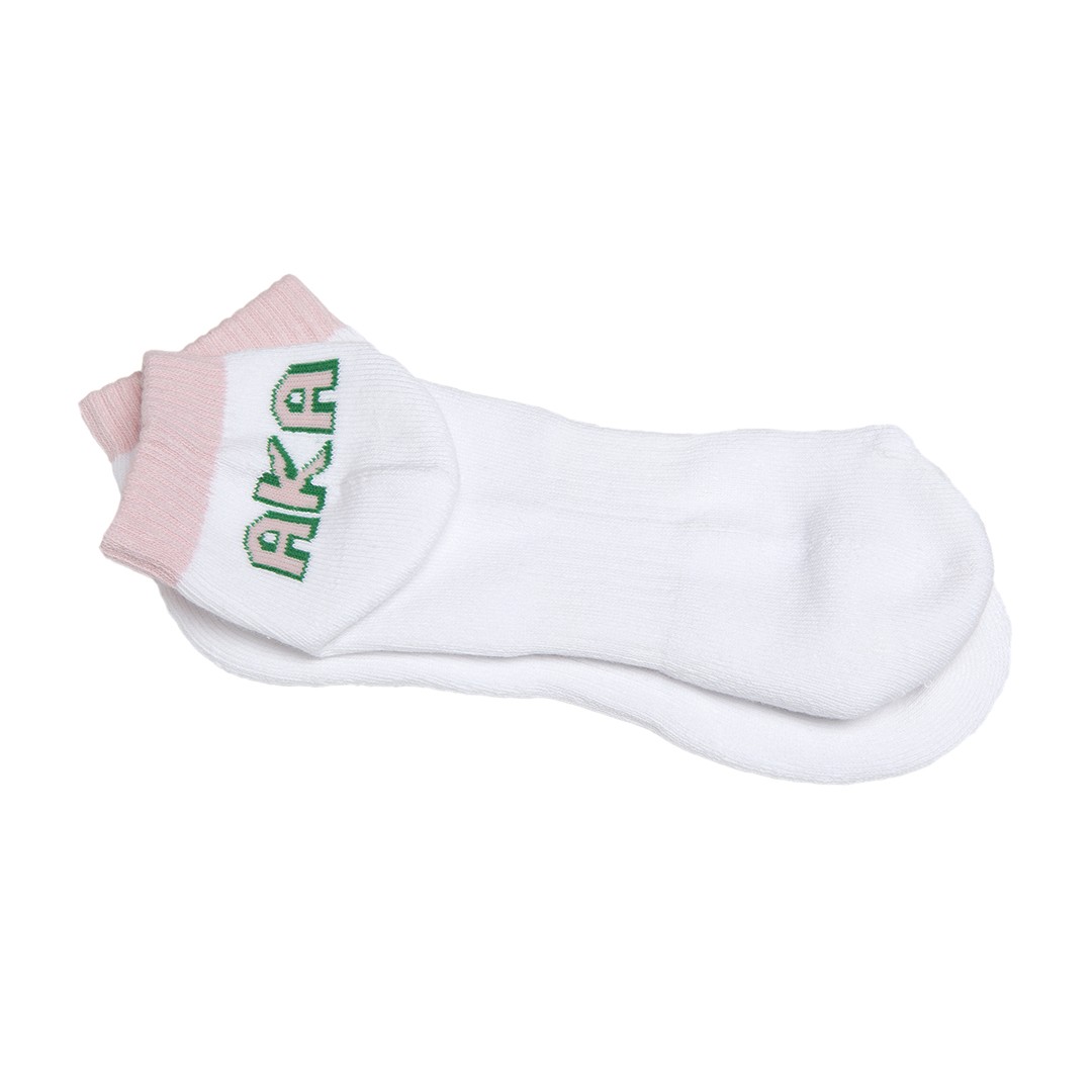 Alpha Kappa Alpha Bootie Socks - White