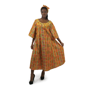 African Kente Umbrella Dress #1 - Free-Size