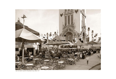 Café and Outdoor Vaudeville; Dreamland; Coney Island; 1905 (sepi
