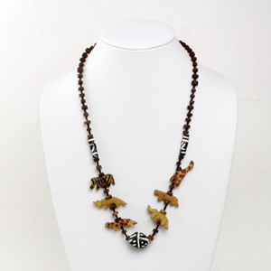 Animal Wood Necklace - Coconut Beads