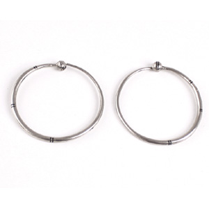 Tuareg Silver Earrings - Hoops
