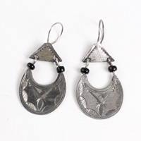 Crescent Tuareg Silver Earrings