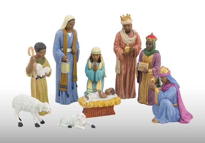 Black Nativity Set loose, 9 pieces