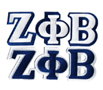 Zeta Phi Beta Patches individual 3 letters  - White