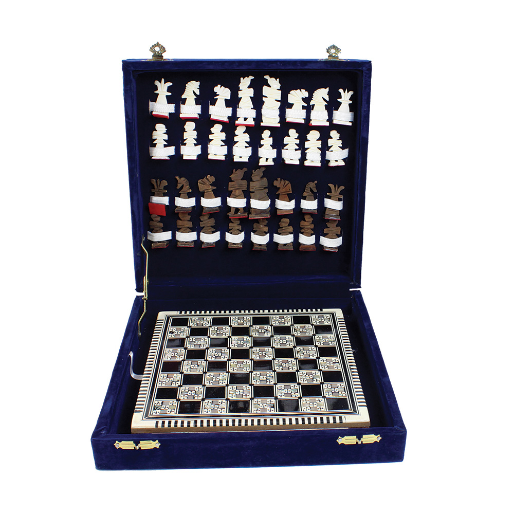 Egyptian Mother Of Pearl Chess Set