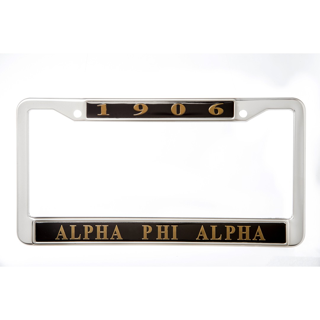 Alpha Phi Alpha License Frame metal
