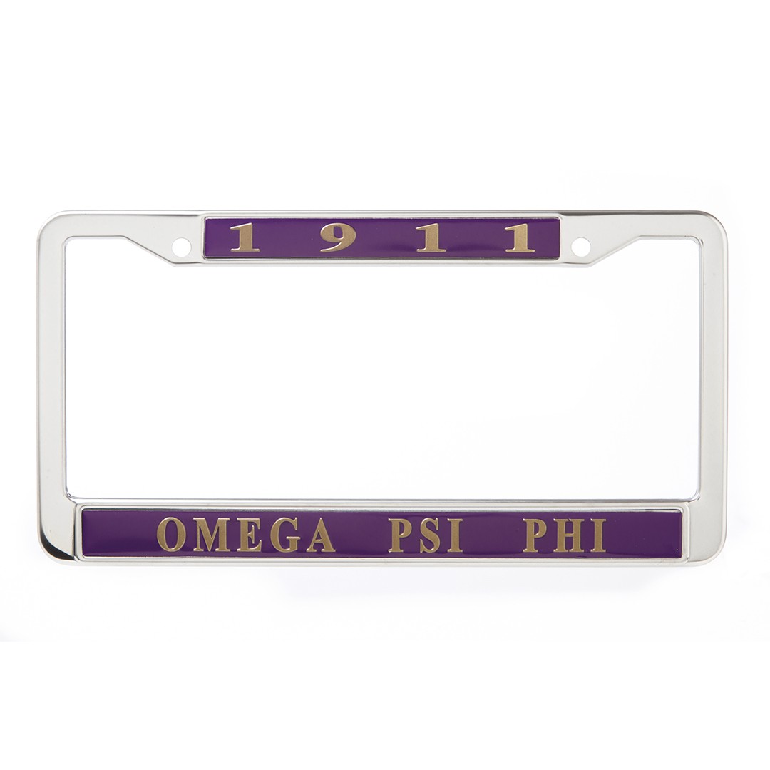 Omega Psi Phi License frame metal