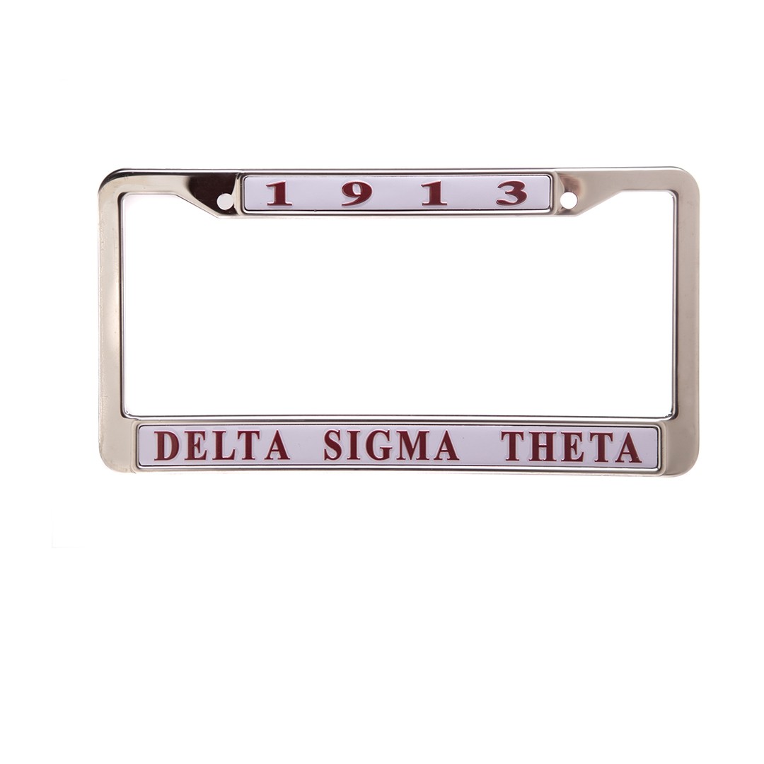 Delta Sigma Theta Vehicle License Frame White