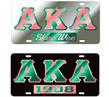 Alpha Kappa Alpha license plate founders