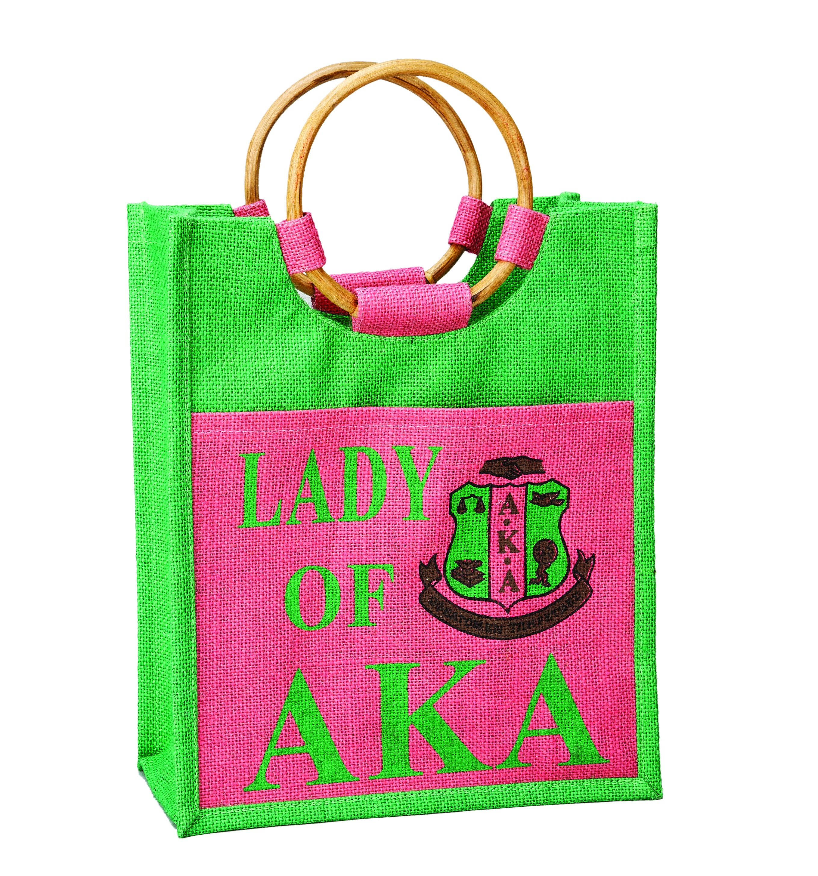 Alpha Kappa Alpha Mini Pocket Jute Bag