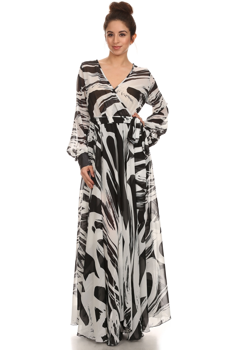All Eyes On Me Collection-Chiffon V neck wrap dress