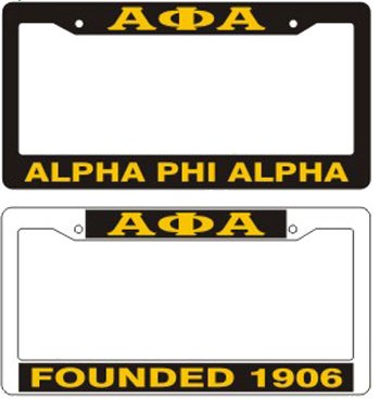 Alpha Phi Alpha license frame plastic