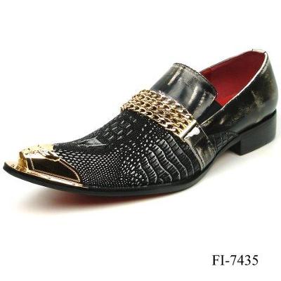 Metal Tip Fiesso Designer Shoe Black