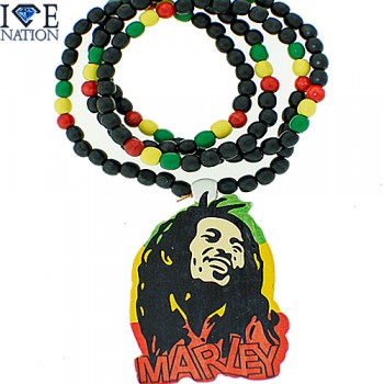 African Beaded Bob Marley Necklace.