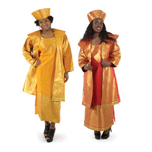 Golden Dress & Jacket Set : Orange Plus