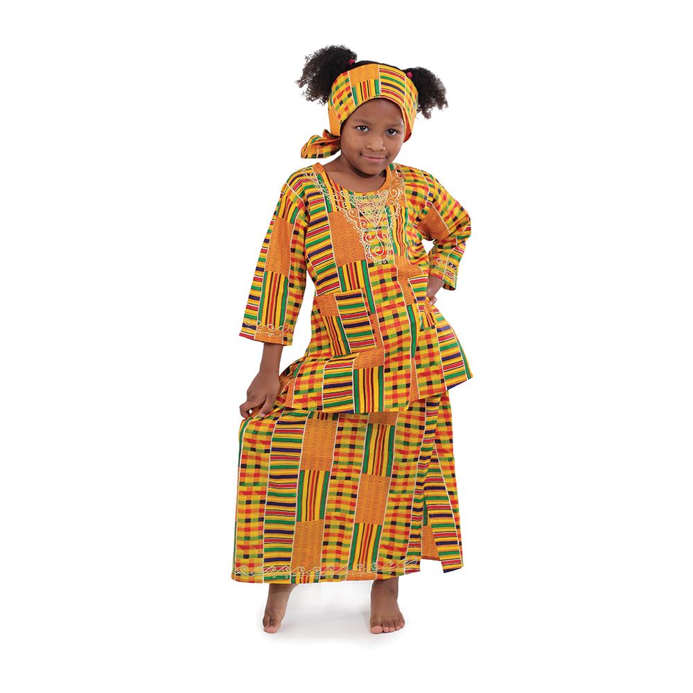 African Children's Kente 1 Skirt Set-LARGE