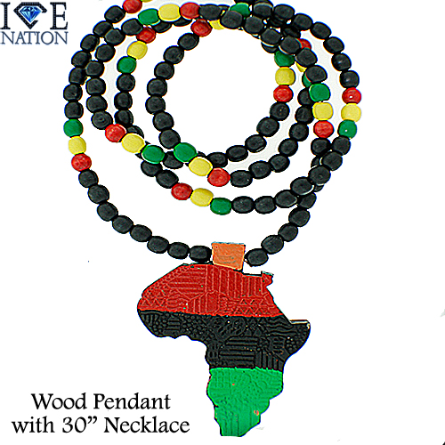 Africa Map Beaded Necklace